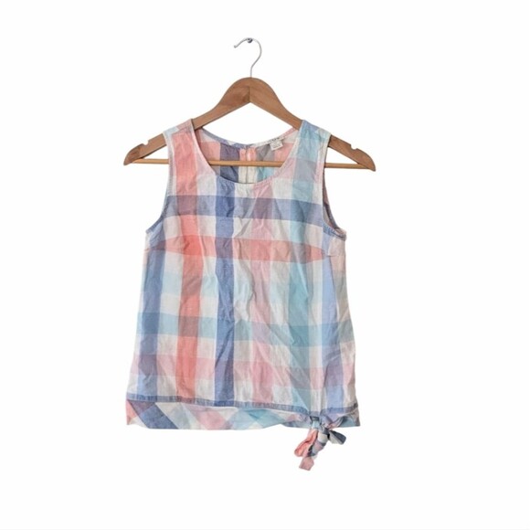 J. Crew Factory Women's Plaid Side Tie Sleeveless Top - Picture 1 of 5